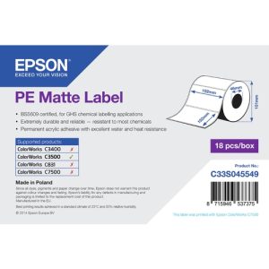 epson pe matte label 102mm x 152mm, 185 etiquetas tm c3500
