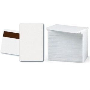 tarjeta blanca/ codigo barraszebra plastic card, hico, 500pcs.plastic card with magnetic stripe reader, hico, 0.76 mm, size: 30 mil, packing unit: 500 pcs.,