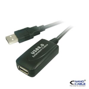 nanocable cable alargador usb 2.0 de 5m prolongador con amplificador conexión a/m a/h