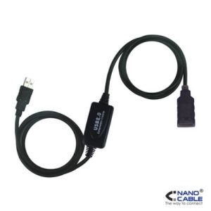 nanocable cable alargador usb 2.0 de 15m prolongador con amplificador conexión a/m a/h