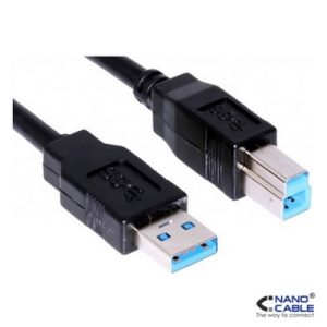 nanocable cable usb 3.0 para impresora de 2m conexión a/m b/m color negro