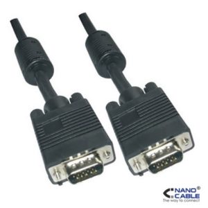 nanocable cable svga con ferrita de 1,8m hdb15/m hdb15/m para monitor, proyectores, pizarras, etc