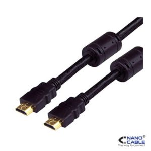 nanocable cable hdmi v1.4 de 5m con ferrita (alta velocidad / hec) conexión a/m a/m alta calidad de imagen baja interferencia