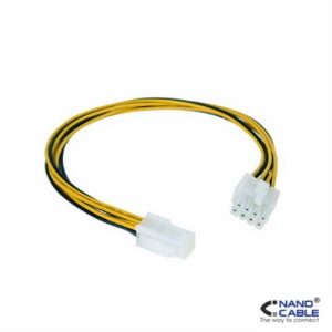 nanocable cable interno de alimentación de 15cm duplicador de 4 pines a 2x4 pines conexión 4pin/h 4+4pin/m