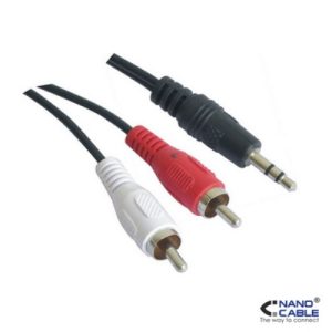 nanocable cable adaptador audio estereo 1.5m minijack a rca conexión 3.5/m a 2xrca/m