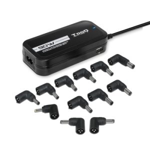tooq cargador universal para portátil automatico tqlc 90bs02at potencia 90w 2xusb 12 conectores voltaje 12v 20v