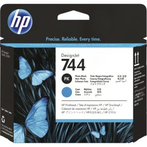 hp cabezal 744 designjet negro foto y cyan