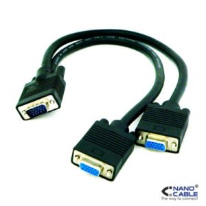 nanocable cable bifurcador svga hdb15/m 2x hdb15/h 45cm