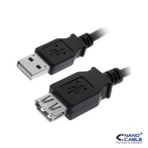 nanocable cable alargador usb 2.0 de 3,0m conexión a/m b/h negro