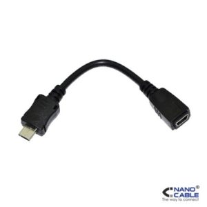 nanocable cable usb 2.0 adaptador mini usb 5 pines a micro usb 10cm