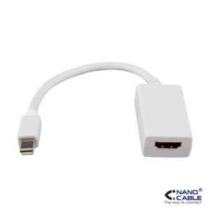 nanocable adaptador mini displayport a hdmi mini dp/m hdmi/h 15cm blanco