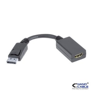 nanocable adaptador displayport a hdmi dp/m hdmi/h 15cm negro