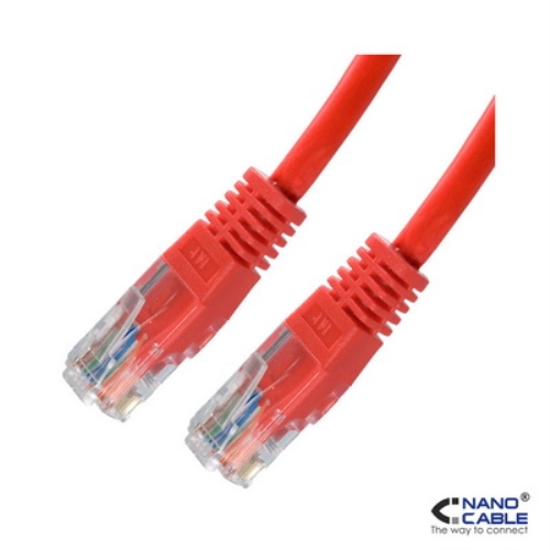 nanocable cable de red latiguillo utp cat.5e de 0,5m color rojo nanocable cable de red latiguillo utp cat.5e de 0,5m color rojo