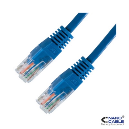 nanocable cable de red latiguillo utp cat.5e de 0,5m color azul nanocable cable de red latiguillo utp cat.5e de 0,5m color azul