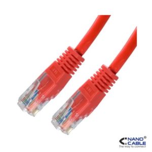 nanocable cable de red latiguillo utp cat.6 de 0,5m color rojo