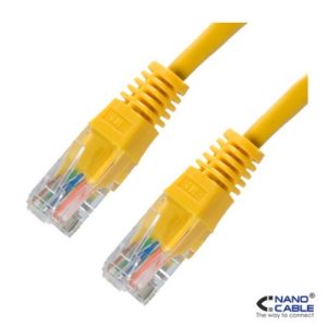 nanocable cable de red latiguillo utp cat.6 de 0,5m color amarillo