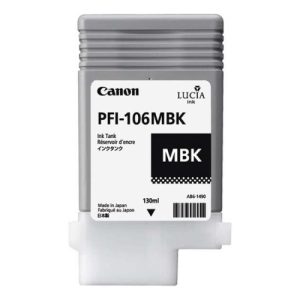 canon cartucho negro mate pfi106mbk ipf6300/6350/6400/6450 130ml