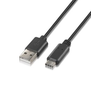 nanocable cable usb 2.0 3a tipo usb c/m a/m 2m negro