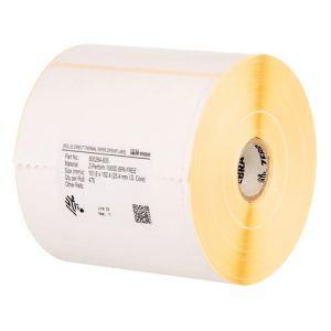 etiqueta transferencia térmica zebra z perform 1000t permanente adhesive 100 mm ancho x 50 mm longitud 2820 / roll rectángulo 76,20 mm blanco (caja de 4 rollos)