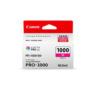 canon cartucho magenta pfi 1000m ipf pro1000 80ml.