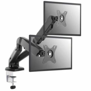 equip soporte doble monitor de 13" a 27" inclinable, giratorio y articulado escritorio vesa negro