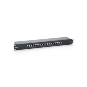 equip patch panel 16 puertos cat.6 apantallado color negro