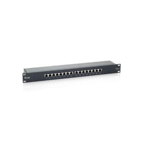 equip patch panel 16 puertos cat.6 apantallado color negro equip patch panel 16 puertos cat.6 apantallado color negro