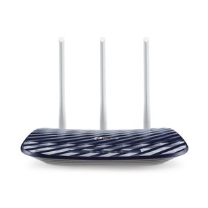 tp link router archer c20 ac750 dual band 802.11 a/b/c/ac 2.4ghz 300mbps + 5ghz 433mbps 4 puertos 10/100 1x usb antenas fijas