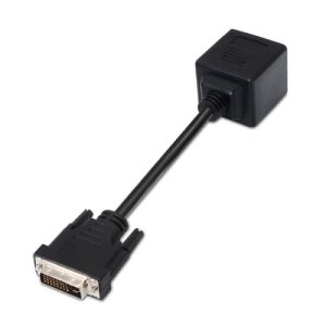 nanocable cable bifurcador dvi a vga, 24+5/m 2xhdb15/h, negro, 20 cm