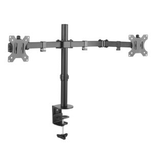 tooq soporte de mesa db1232tn b giratorio e inclinable 2 brazos para monitor/tv 13"32" negro