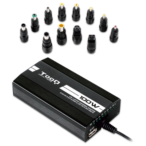 tooq cargador de portatil universal tqlc 100bs01m 100w 3en1 1xusb 12 conectores selector manual 12 24v tooq cargador de portatil universal tqlc 100bs01m 100w 3en1 1xusb 12 conectores selector manual 12 24v