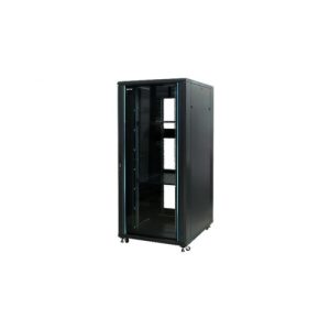 armario rack suelo 19" phasak pro 47u 800x1000 negro, 2 bandejas fijas+ventilación x4 12" + regleta x6