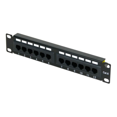 panel de parcheo para rack 10" 12 puertos utp cat6 1u negro panel de parcheo para rack 10" 12 puertos utp cat6 1u negro
