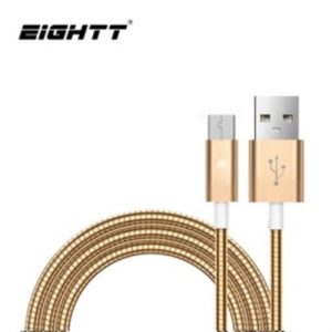 eightt cable usb a microusb 1.0m trenzado de nylon color oro