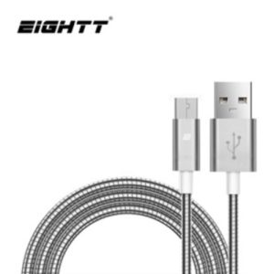 eightt cable usb a microusb 1.0m trenzado de nylon color plata