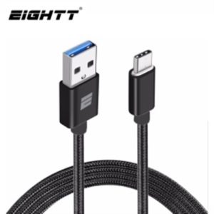 eightt cable usb 3.0 a type c 1.0m trenzado de nylon color negro