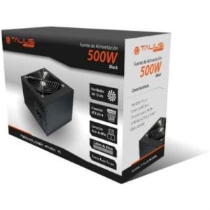talius fuente de alimentación atx 500w 2 molex 4 sata 1 floppy aux 4 cable incluido color negro
