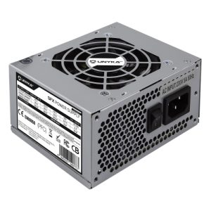 fuente alimentación unykach sfx matx (formato cuadrado) 450w 1x ventilador 8cm 24 pins 2 x sata 2 x molex 1 x 20+4 pin 1 x 4 pin 12v ce rohs