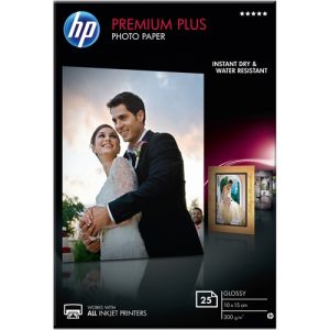 hp papel foto premium glossy 100 x 150 mm 300 grs 25 hojas/paq. cr677a (premium plus)