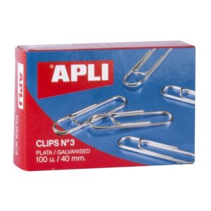 apli clips plateados nº 3 40mm caja de 100