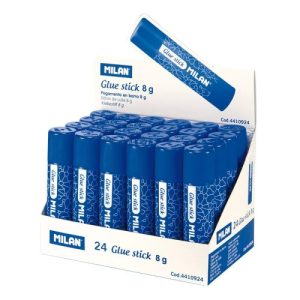 milan pegamento barra 8gr caja expositora 24 barras