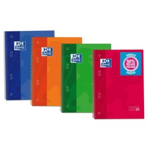 oxford cuaderno europeanbook 4 microperforado 120 hojas (50% gratis) 5x5 tapas extraduras classic a5+ colores 5u 