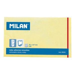 milan bloc notas adhesivas 100 hojas 127x76mm amarillo 10u.