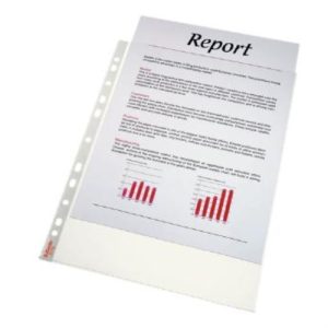 esselte fundas bÁsica multitaladro 11 polipropileno transaparente a4 paquete de 100