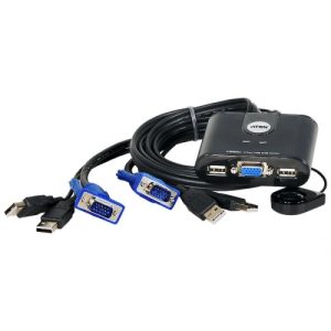 aten kvm mini usb 2>1 con mando. resolución 2048x1536/ddc2b