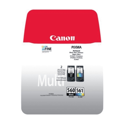 canon pg 560 + cl 561 multipack negro 180pag. / color 180pag. pg560+cl561