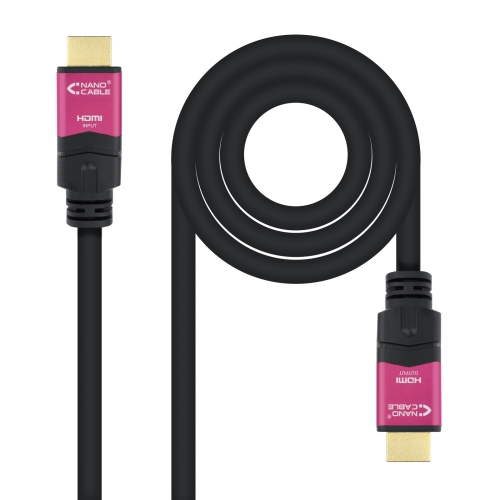 nanocable cable hdmi v2.0 4k@60hz 18 gbps con repetidor a/m a/m negro 20m