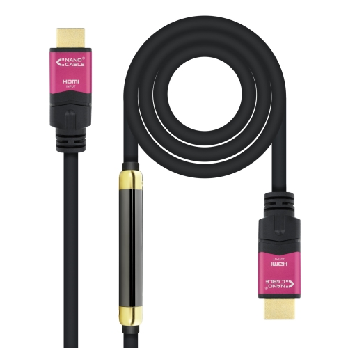 nanocable cable hdmi v2.0 4k@60hz 18 gbps con repetidor a/m a/m negro 30m