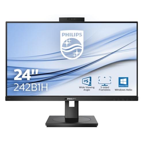 philips b line 242b1h/00 diagonal de la pantalla: 60,5 cm (23.8") 1920 x 1080 pixeles,full hd, led,4ms,altavoces incorporados, webcam, vga, dvi d, dp, usb, vesa, regulable altura