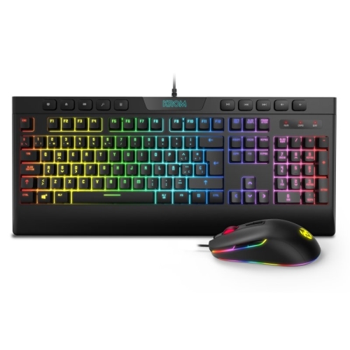 krom pack rgb teclado membrana y raton kalyos sp
